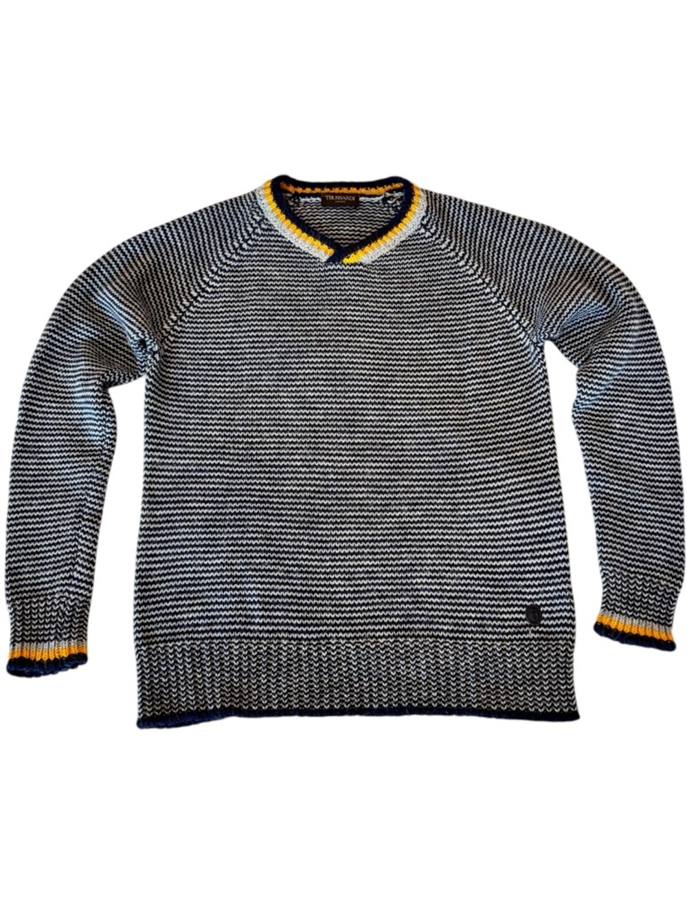 Trussardi Junior Sweater Unisex Italian Wool Blend Designer Knit EU V-Neck 14 - Picture 2 of 15